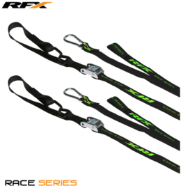 RFX spanbanden Zwart / Hi-Viz met extra lus 25mm breed ( per set van 2 )