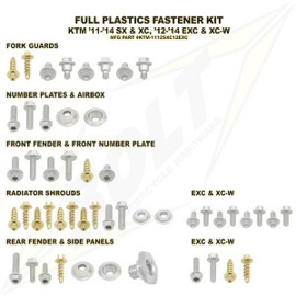 Bolt boutenset voor plastic werk voor de KTM EXC alle modellen 2012-2016 & SX alle modellen 2011-2015
