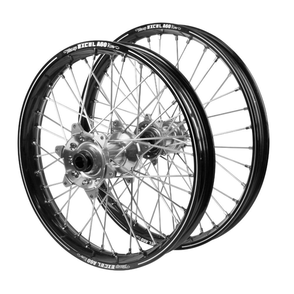 Haan Wheels compleet achterwiel 19-2.15 inch KTM SX/SX-F 125-500 2023-2025 & Husqvarna TC/FC 125-450 2023-2025 ( zwarte A60 velg met zilvere naaf )