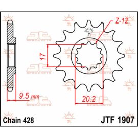 JT voortandwiel staal KTM SX 85 2004-2018 & SX 105 2007-2011 & Husqvarna TC 85 2014-2018