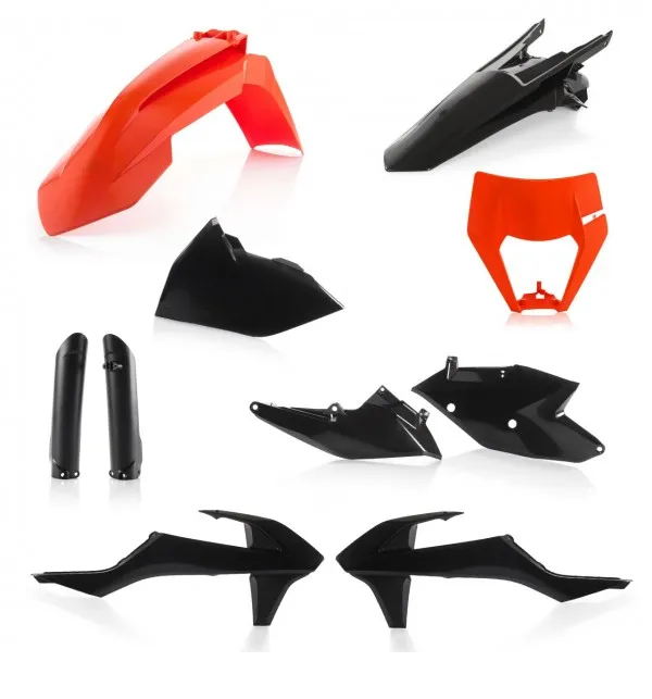 Acerbis/Cycra plastic kit Zwart / Oranje (met koplamp plastic ) KTM EXC 250/300 2017-2019 & EXC-F 250/350/450/500 2017-2019 ( full kit )