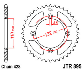 JT achtertandwiel staal KTM SX 85 2004-2018 & SX 105 2007-2011 & Husqvarna TC 85 2014-2018