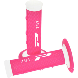 Pro grip handvaten 791 cross soft touch wit / fluor roze