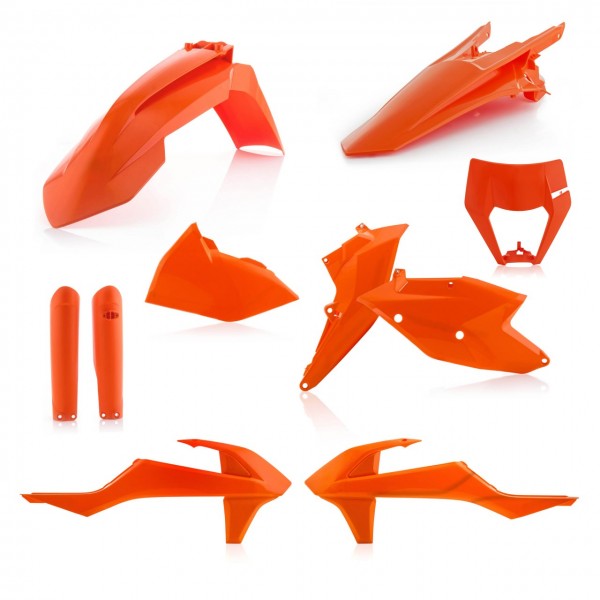 Acerbis/Cycra plastic kit oranje (met koplamp plastic ) KTM EXC 250/300 2017-2019 & EXC-F 250/350/450/500 2017-2019 ( full kit )