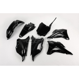 UFO plastic kit zwart/wit voor Kawasaki KX 85 2014-2018