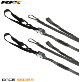RFX spanbanden Zwart / Grijs met extra lus 25mm breed ( per set van 2 )