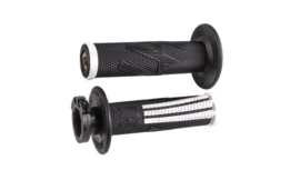 ODI MX EMIG PRO V2 Soft Half-Waffle lock-on handvaten zwart/wit voor de 2 & 4 takten