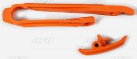 UFO swingarm geleider + onderste ketting geleider KTM EXC 125/380 2012 & EXC 250/300 2012-2016 & EXC 350/450 2012-2016 & EXC-F 250/350/450/500 2012-2016