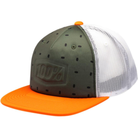 100% Trucker Stamped snapback oranje pet