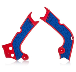 Acerbis X-Grip Framebeschermers + Grip rood/blauw Honda CRF 250R 2018-2019 & CRF 450R/RX 2017-2018