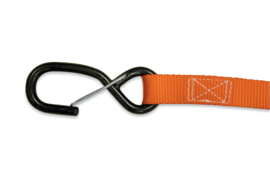 Acerbis spanbanden Zwart / Oranje met extra lus 25mm breed ( per set van 2 )