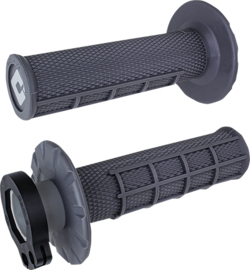 ODI MX V2 Half-Waffle lock-on handvaten donker grijs voor de 2 & 4 takten