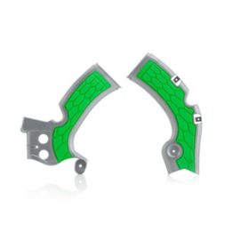 Acerbis X-Grip Framebeschermers + Grip zilver/groen voor de Kawasaki KX 450F 2009-2018