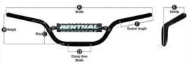 Renthal stuur+rol RC High 809 voor de Honda CR/F 125-450 04-heden & KX/F 125-450 06-heden 22mm stuur