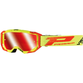 Progrip 3303 Vista crossbril fluor geel met rode spiegellens