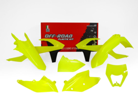 Rtech Plastic Kit Fluor geel ( met koplamp plastic ) KTM EXC 250/300 2017-2019 & EXC-F 250/350/450/500 2017-2019