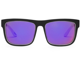 SPY zonnebril Discord Whitewall zwart/wit - grijs met blauwe spectra lens