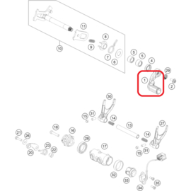 KTM/Husqvarna/Gas Gas OEM schakelpook zilver voor de Husqvarna FC 450 2016-2022 & FE 450/501 2017-2022 & KTM SX-F 450 2016-2022 & EXC-F 450/500 2017-2022