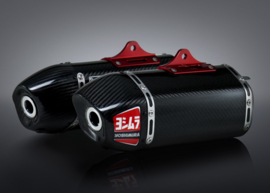 Yoshimura Compleet uitlaat systeem RS-4 titanium dempers carbon / carbon eindkap Honda CRF 250R 2014-2017