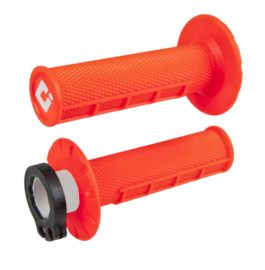 ODI MX V2 Half-Waffle lock-on handvaten fluor oranje voor de 2 & 4 takten