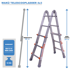 Waku 4x3 telescoopladder