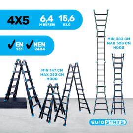 Professionele vouwladder Eurostairs 4x5