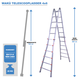 Waku 4x6 telescoopladder