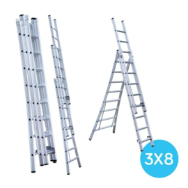 Driedelige reformladder 3 x  8 sporten