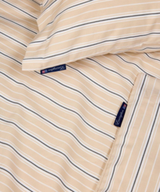 Lexington striped cotton poplin bed set, beige/white 140x200/220