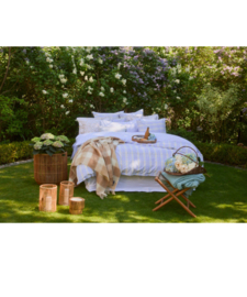 Lexington flowers cotton sateen bed set, white/beige