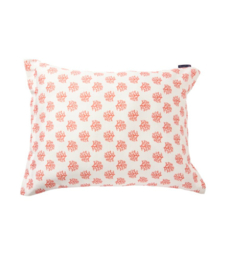 Lexington Dekbed printed cotton sateen bed set, white/coral 140x200/220