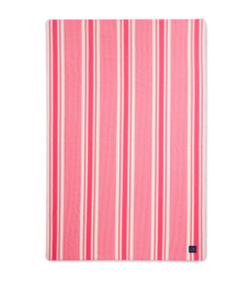 Lexington Striped recycled polyester fleece throw cerise/white, 130x170