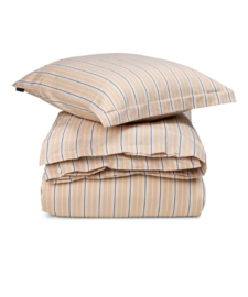 Lexington striped cotton poplin bed set, beige/white 140x200/220