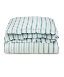 Lexington striped cotton poplin bed set, white/eucalyptus