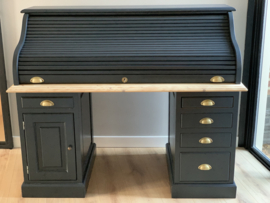 Uniek secretaire bureau in Off black & wood