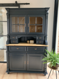 VERKOCHT Unieke buffetkast Off Black & hout