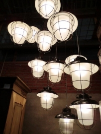 Industrial lamp with iron cast black