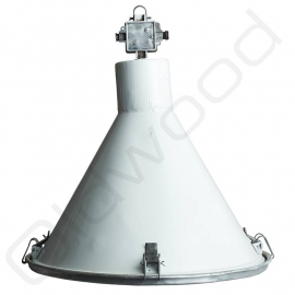 Industrial white lamp with glass plate