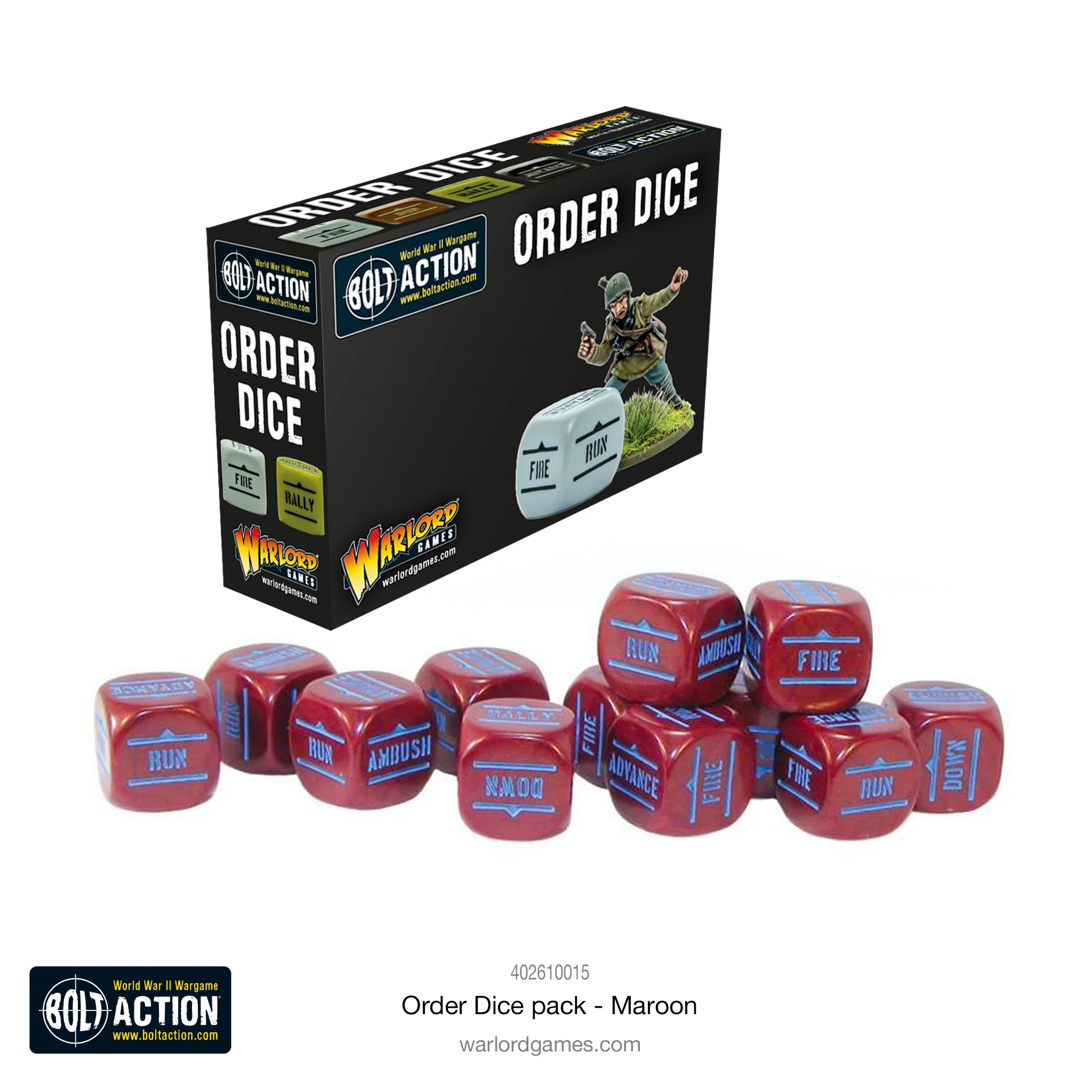 Order dice pack Maroon (Bolt action nieuw)