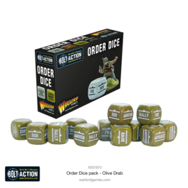 Order dice pack olive drab color (Bolt action nieuw)