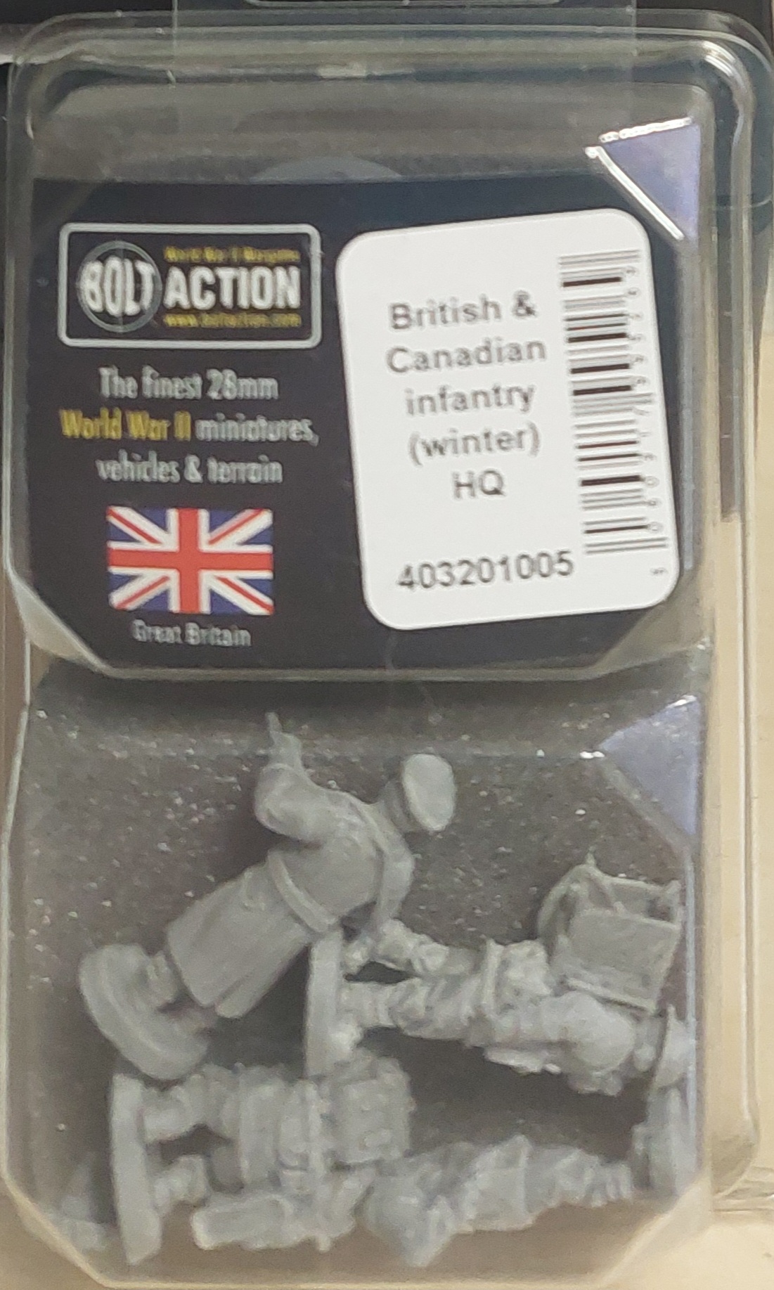 British and Canadian infantry (winter) HQ (Bolt action nieuw)