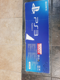 PS3 Superslim 500 gb met 2 controllers in doos (ps3 tweedehands)