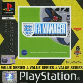 F.A. Manager licht beschadigd boekje  (PS1 tweedehands game)
