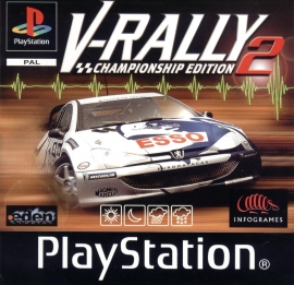 V-Rally 2 zonder boekje  en cover (PS1 tweedehands game)