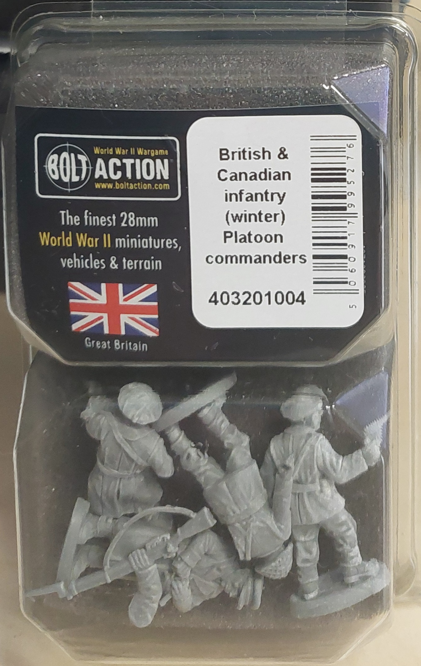 British and Canadian infantry (winter) platoon commanders (Bolt action nieuw)