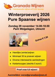 Reservering entree Winterproeverij Granada Wijnen op 29 november 2026  in Utrecht