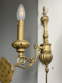 Brocante wandlamp ( gold)