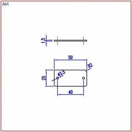 Nummerplaat 50x25 Wit/Zwart, blanco (webart019)