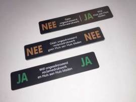 Reclameplaatjes Set NEE-JA / NEE-NEE / JA-JA, 93x19 mm (webart152)