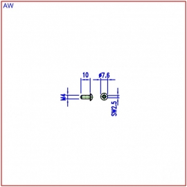 Bolkop inbusschroef M4x10, rvs (webart064)